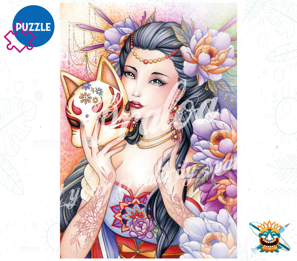 Puzzle 1000 pièces: Kitsune Légende Japonaise
